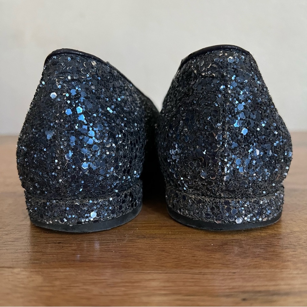 Chiara Ferragni Black Glitter Eyelash Slip-On Flats - Picture 5 of 10